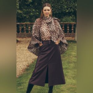 NWOT Zimmermann Brown Animal Print Top, Size M